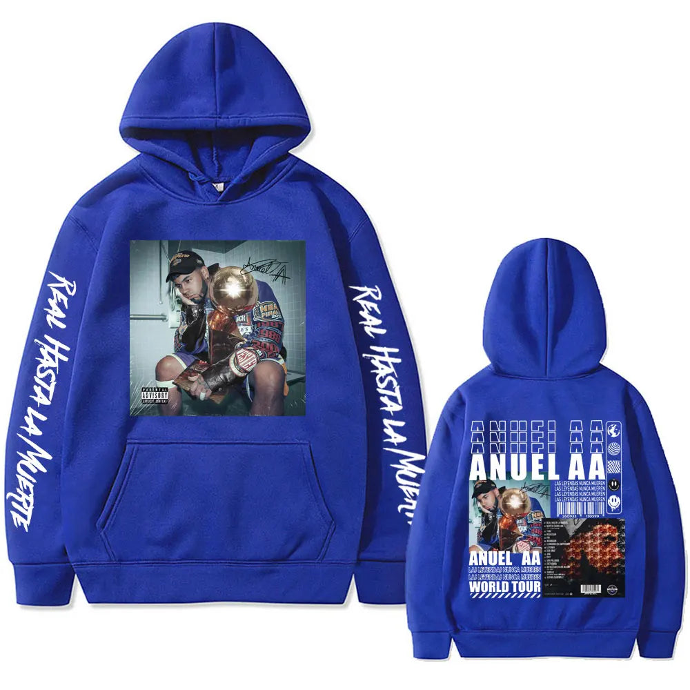 Anuel AA Las Leyendas Nunca Mueren World Tour Hoodie – Blue