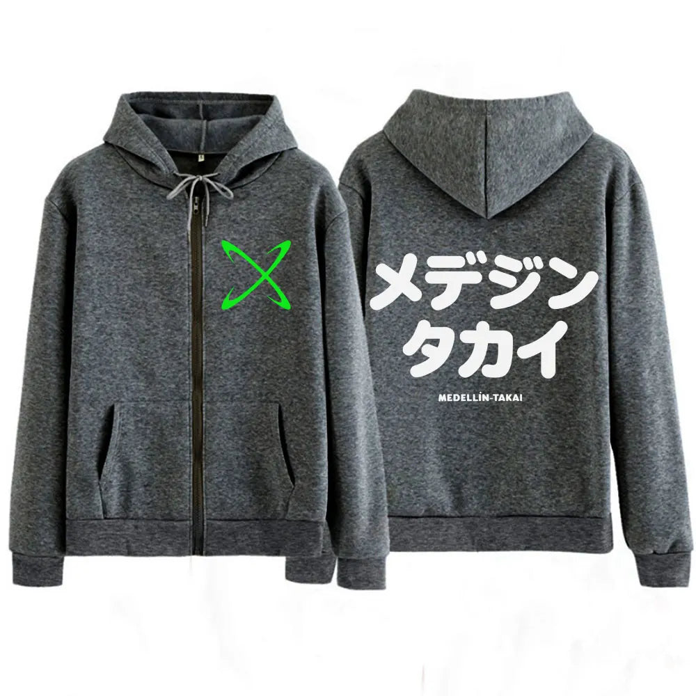 Feid EL GREEN PRINT: La Saga Medellín–Takai Zip-Up Hoodie