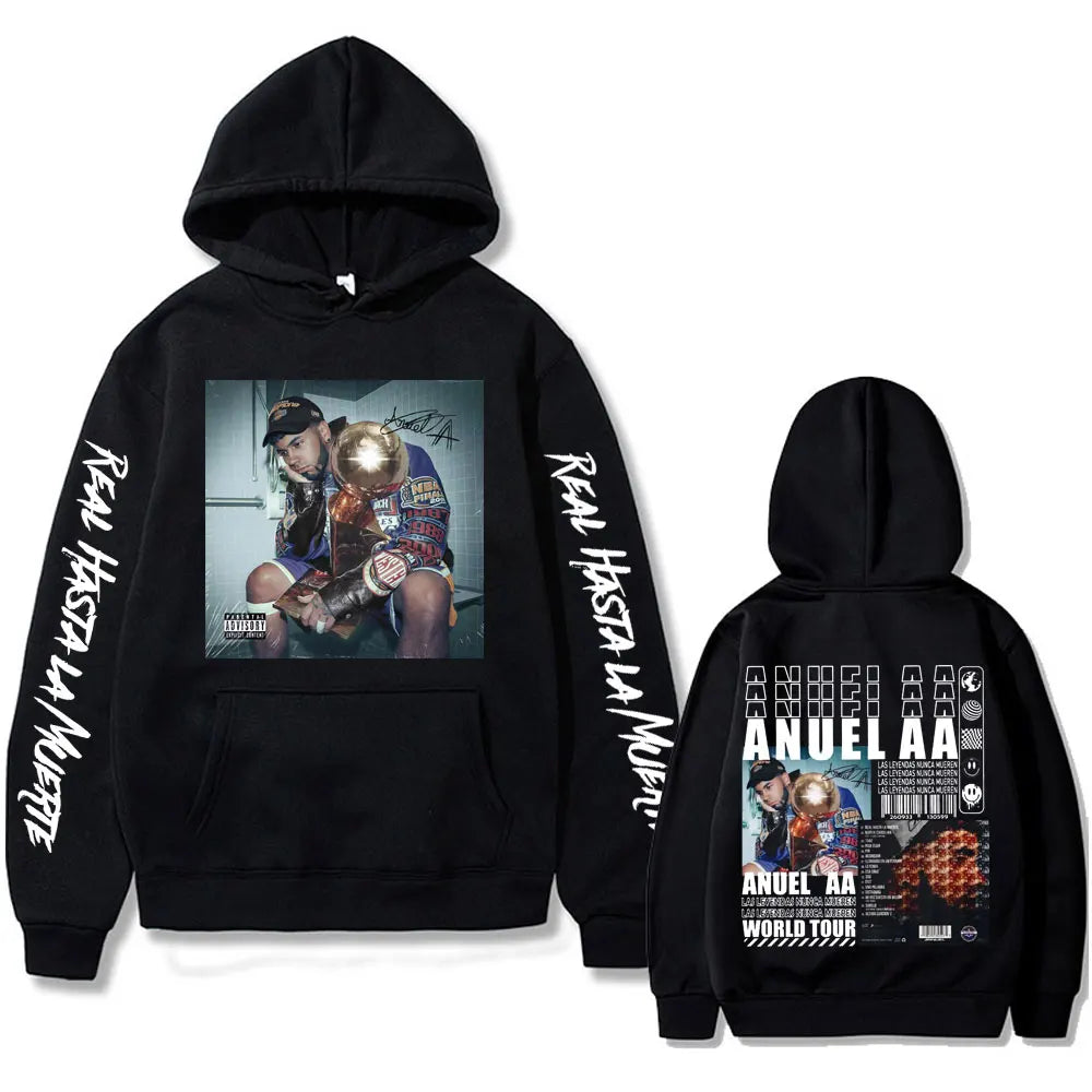 Anuel AA Las Leyendas Nunca Mueren World Tour Hoodie – Gray