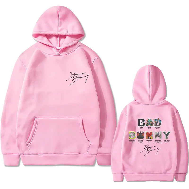 Bad Bunny Music Album Cover Hoodie – Pink