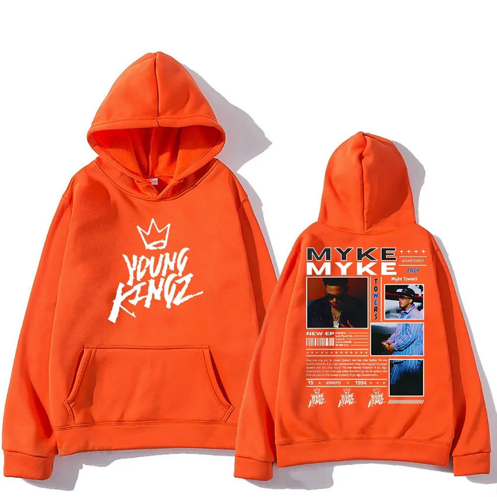 Orange Myke Towers Young Kingz Hoodie