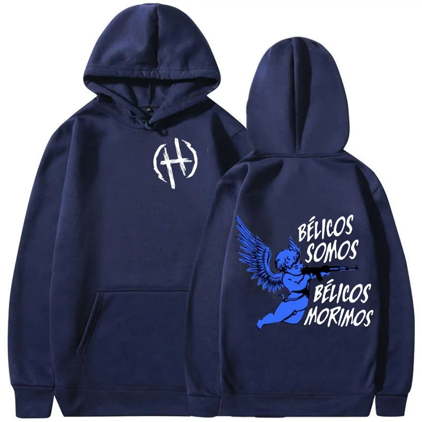 Junior H Sad Boyz “Bélicos Somos” Navy Blue Hoodie