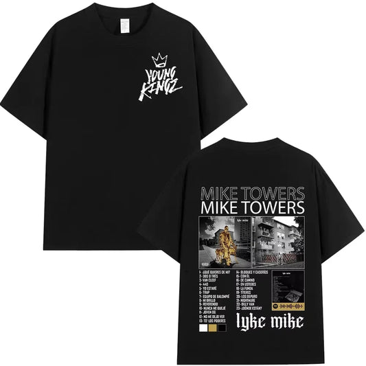 Myke Towers “La Vida Miike” Tracklist T-Shirt – Black