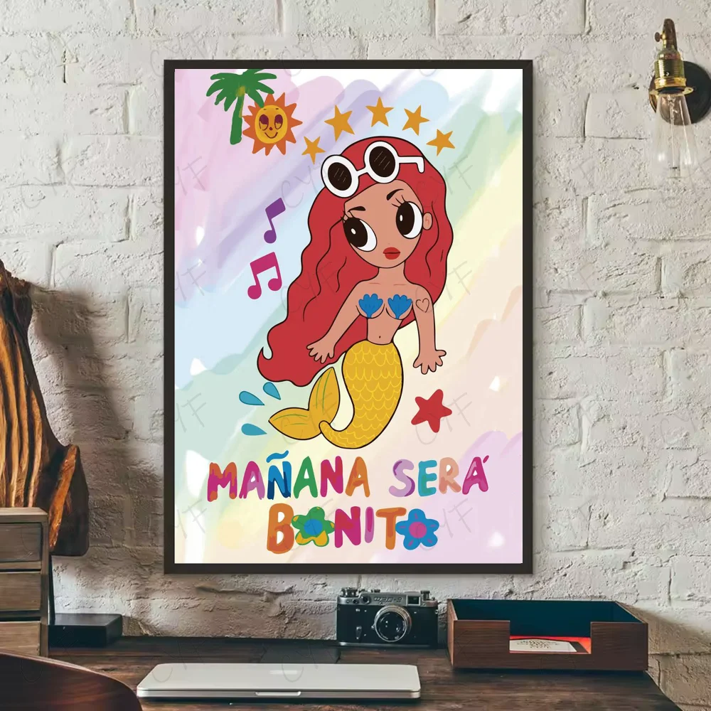 Karol G Poster – Mermaid Edition with Sunglasses & Rainbow Backdrop