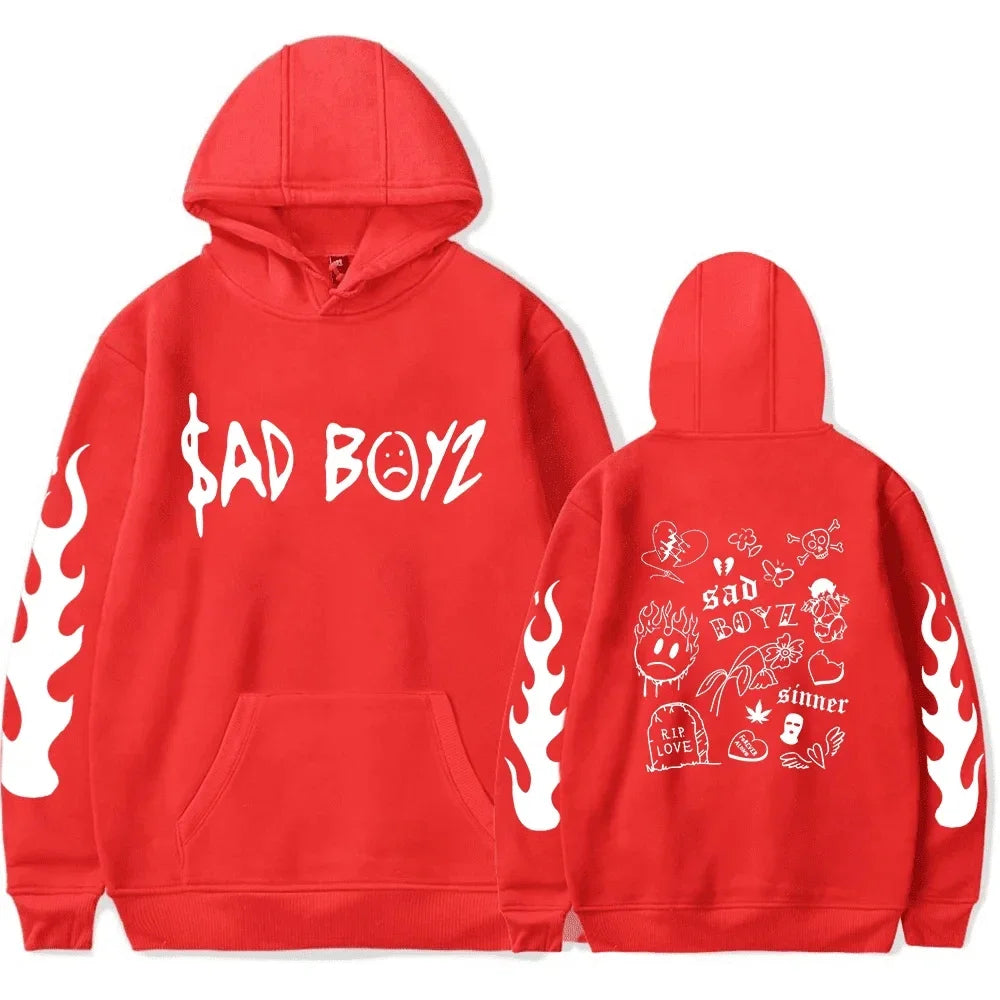 Junior H Sad Boyz Streetwear Hoodie - Red