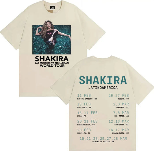 Shakira Las Mujeres Ya No Lloran Latinoamérica World Tour T-Shirt (Beige)