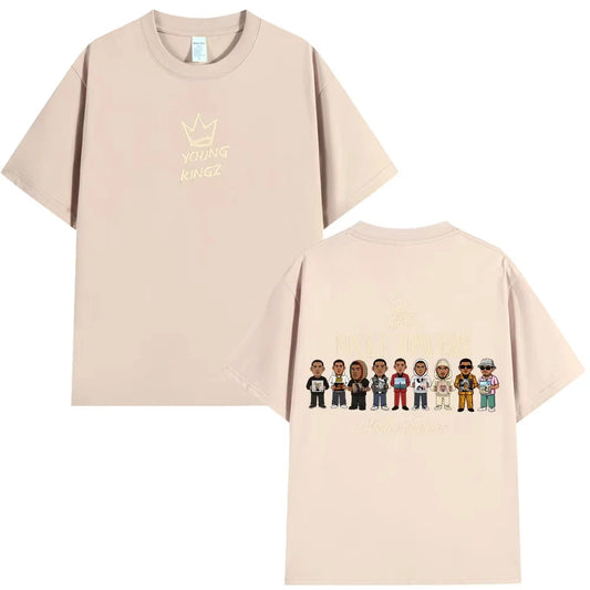 Myke Towers Young Kingz Characters T-Shirt – Beige