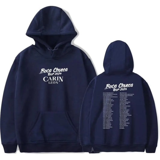 Carín León Boca Chueca 2024 Tour Hoodie – Navy Blue