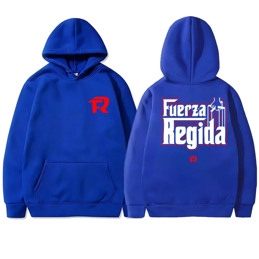 Fuerza Regida Premium Logo Hoodie – Blue