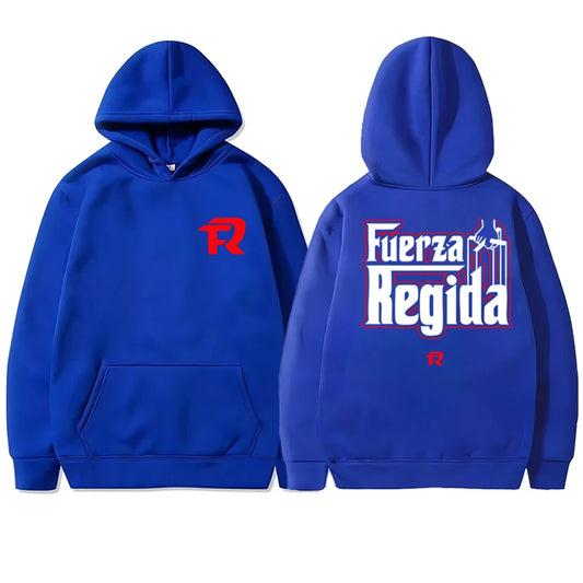 Fuerza Regida Premium Logo Hoodie – Blue