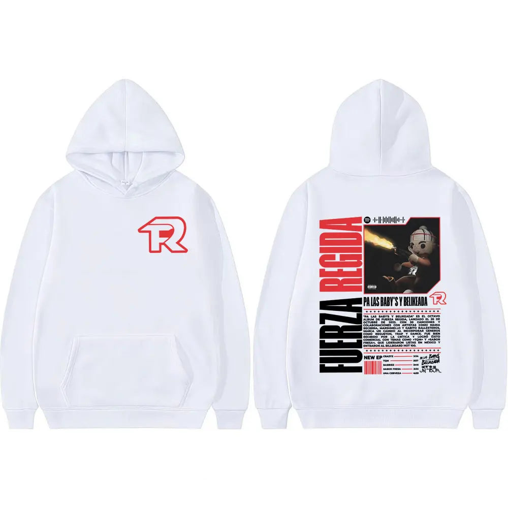 Fuerza Regida Regulated Force 2025 Tour Hoodie (White)