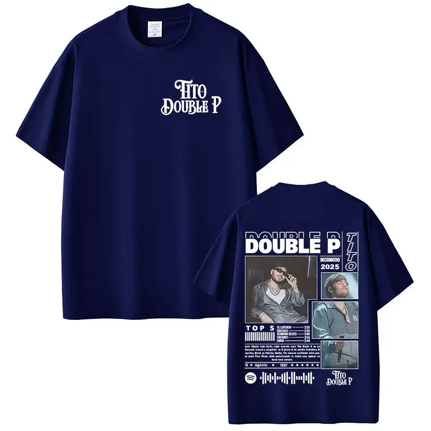 Tito Double P Incomodo Tour 2025 Navy Blue T-Shirt