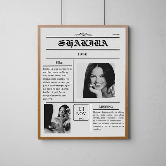 Shakira Poster – 1996 Vintage Newspaper