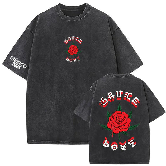 Eladio Carrión Sauce Boyz Rose México 2025 T-Shirt – Black