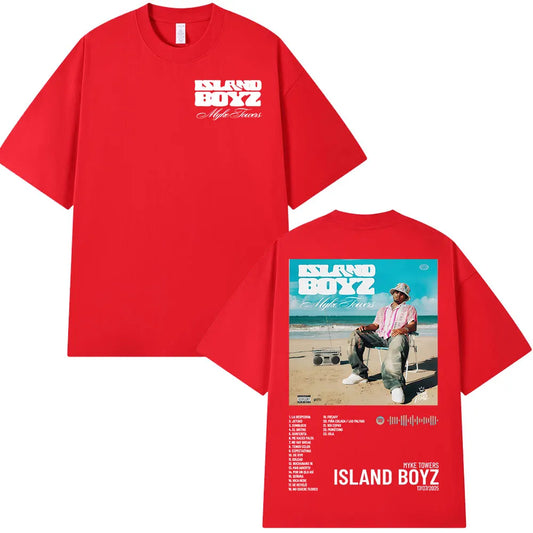 Myke Towers Island Boyz Album T-Shirt - Red