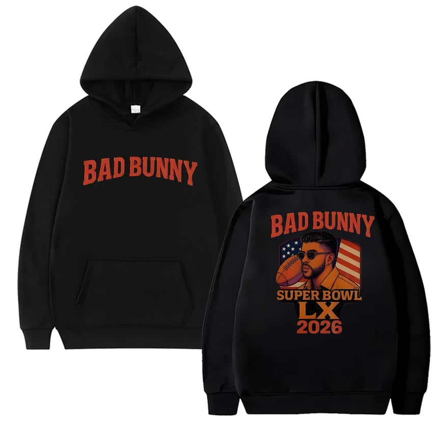 Bad Bunny Super Bowl LX 2026 Hoodie – Black