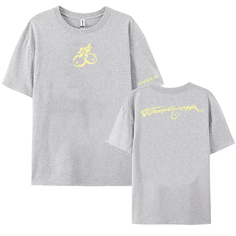 Karol G "Tropicoqueta" T-Shirt – Heather Gray & Yellow