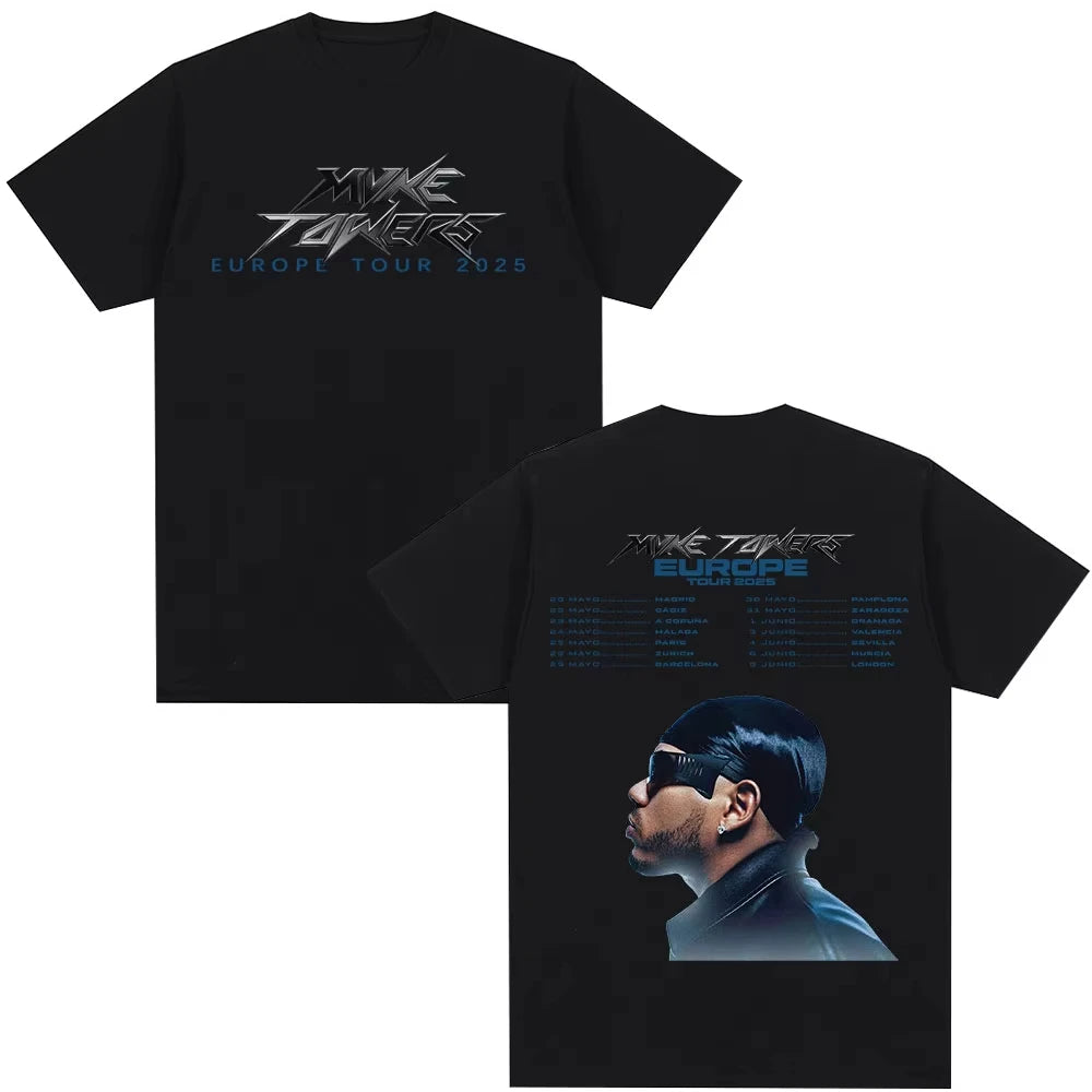 Myke Towers Europe Tour 2025 T-Shirt – Black