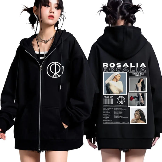 Rosalía LUX Album Tour 2025 Zipper Hoodie – Black