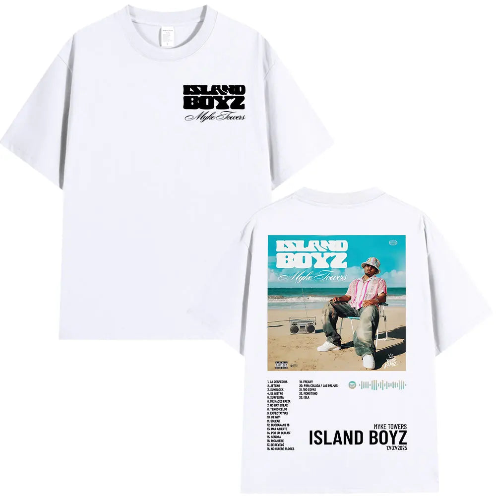 Myke Towers Island Boyz Album T-Shirt - White