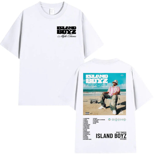 Myke Towers Island Boyz Album T-Shirt - White