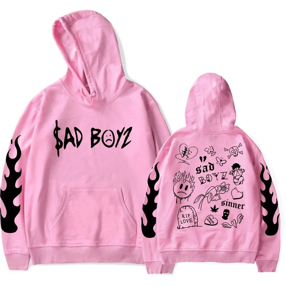Junior H Sad Boyz Streetwear Hoodie - Pink