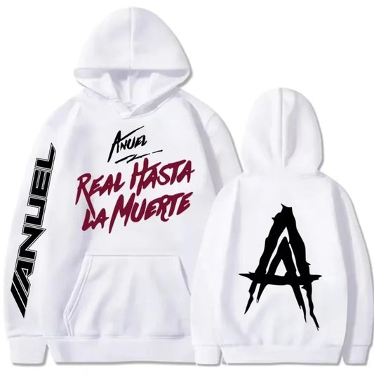 Anuel AA Real Hasta La Muerte Hoodie White - edition limited