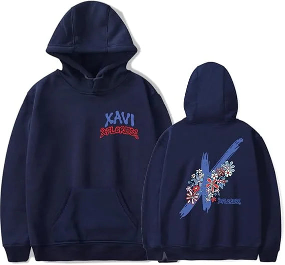 Xavi “Flores” Hoodie – Navy Blue