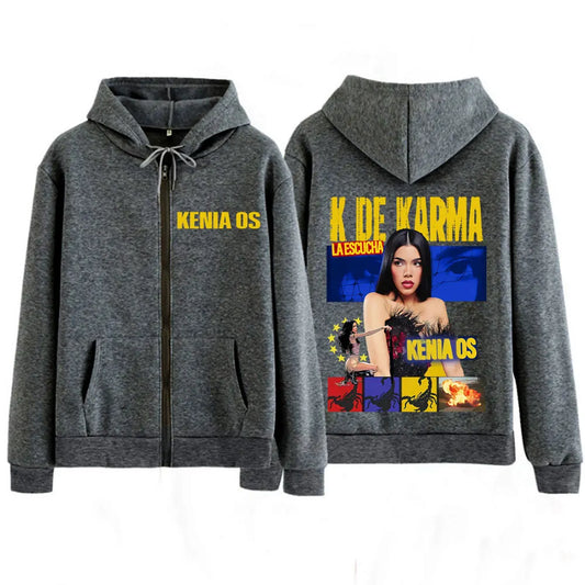 Kenia OS K de Karma Zipper Hoodie - Dark Grey