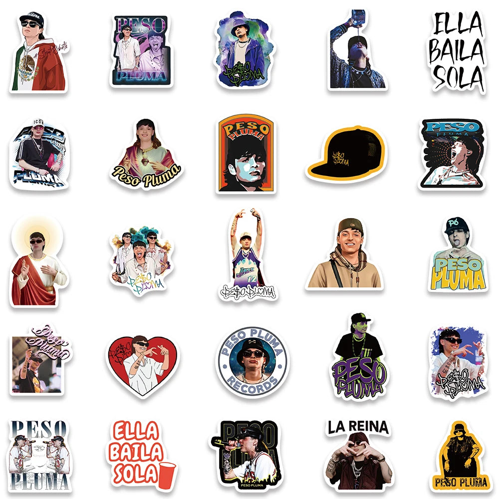 50 PCS Peso Pluma Funny Stickers Graffiti Waterproof Decals