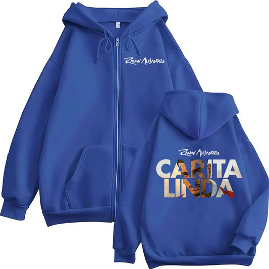 Rauw Alejandro “Carita Linda” Zip-Up Hoodie (Blue)