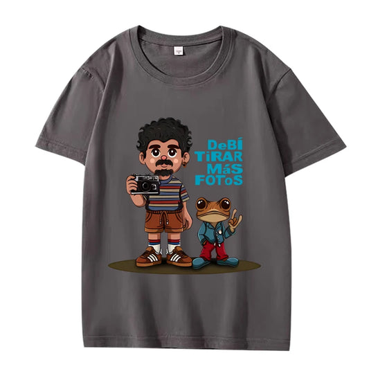 Bad Bunny “Debí Tirar Más Fotos” Cartoon T-Shirt – Dark Gray