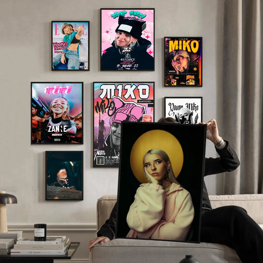 Young Miko Retro Neon Poster