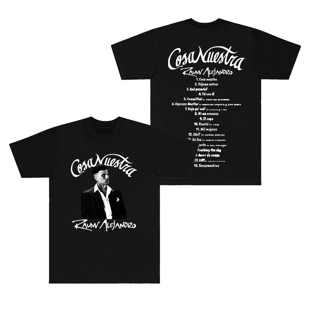 Rauw Alejandro Cosa Nuestra Tracklist T-Shirt - Black