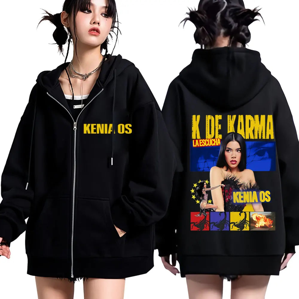 Kenia OS K de Karma Zipper Hoodie - Dark Grey
