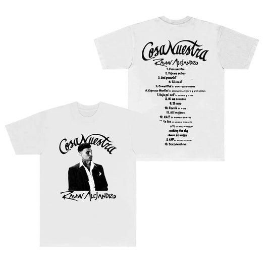 Rauw Alejandro Cosa Nuestra Tracklist T-Shirt - White