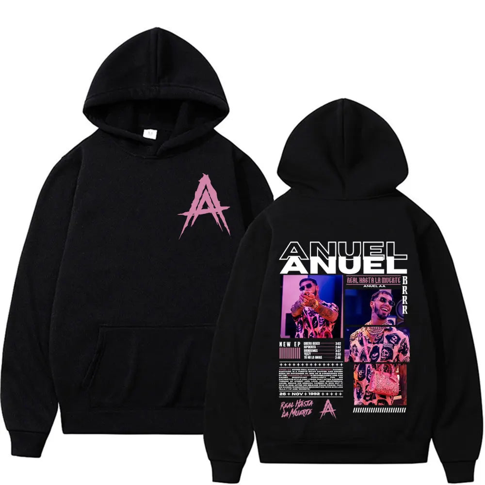 Anuel AA RHLM Graphic Hoodie – Black