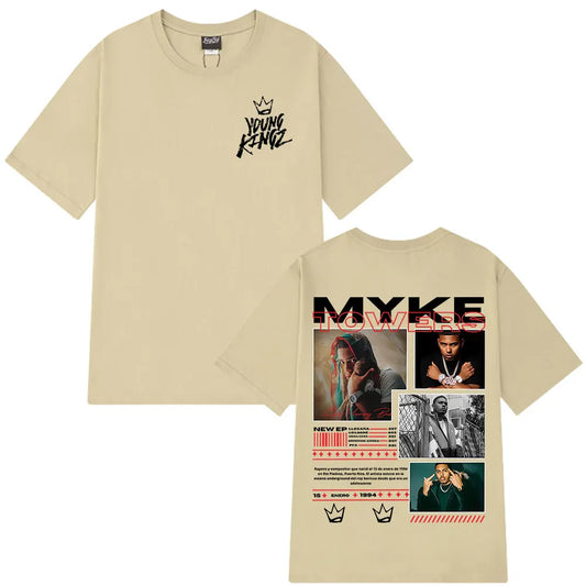 Beige Myke Towers Young Kingz T-Shirt