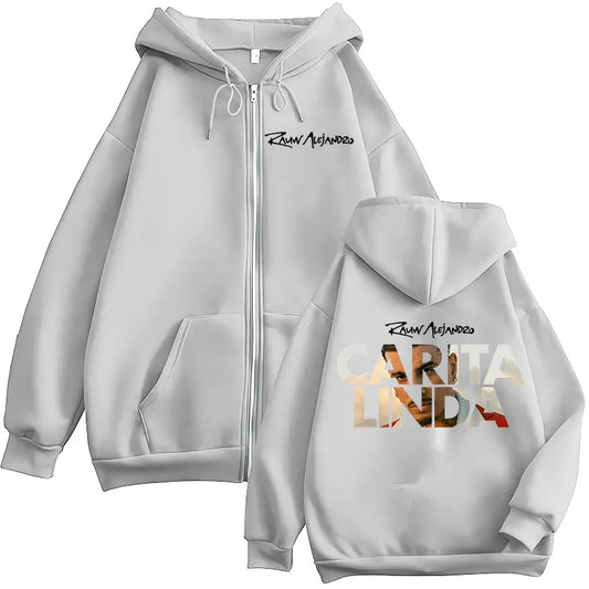 Rauw Alejandro “Carita Linda” Zip-Up Hoodie (Gray)