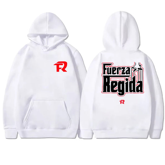 Fuerza Regida Premium Logo Hoodie – White