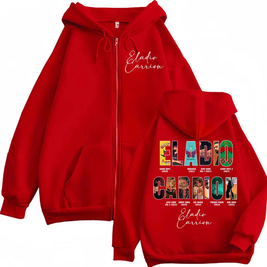 Eladio Carrión Red Zip Hoodie