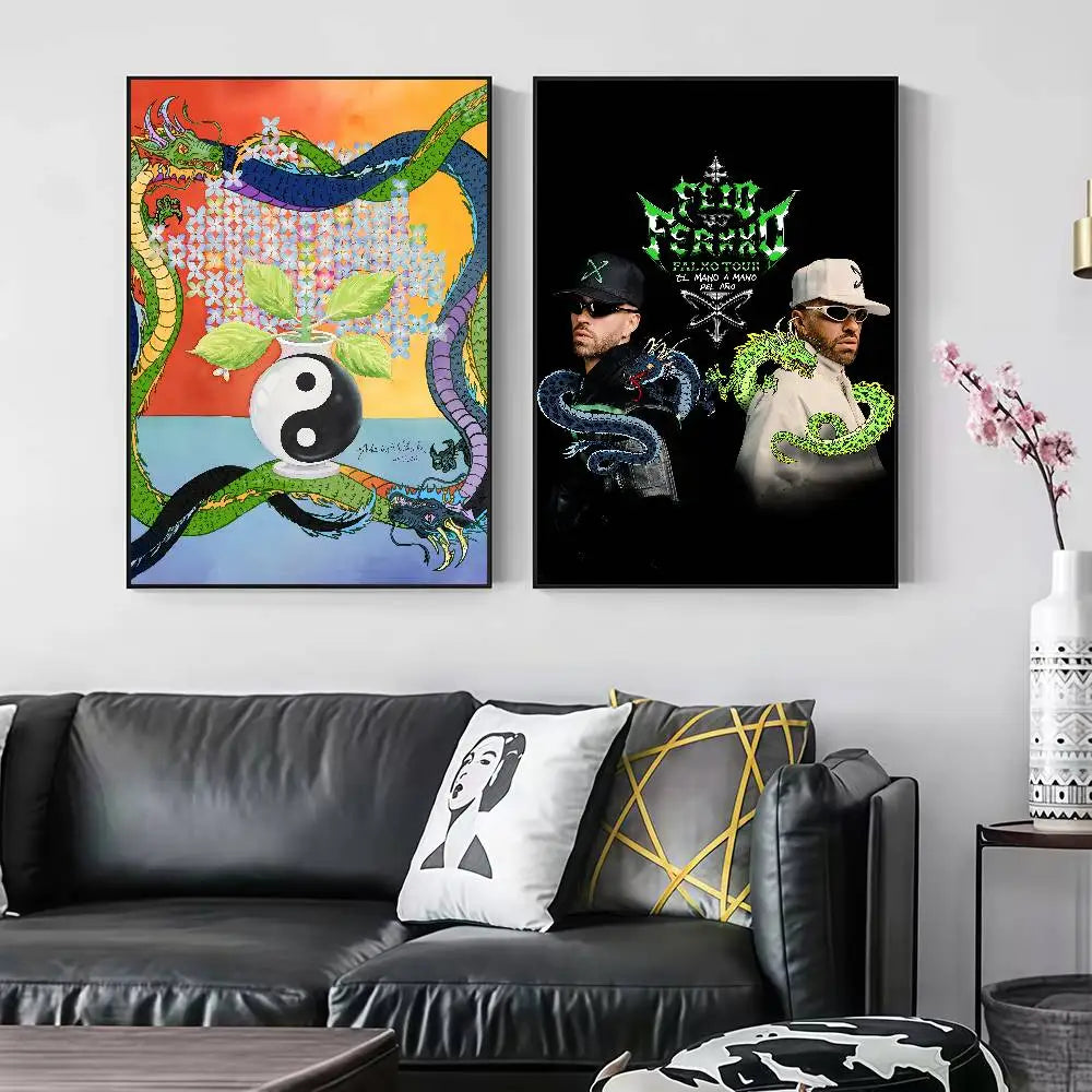 Feid EL GREEN PRINT: La Saga X Chain Poster