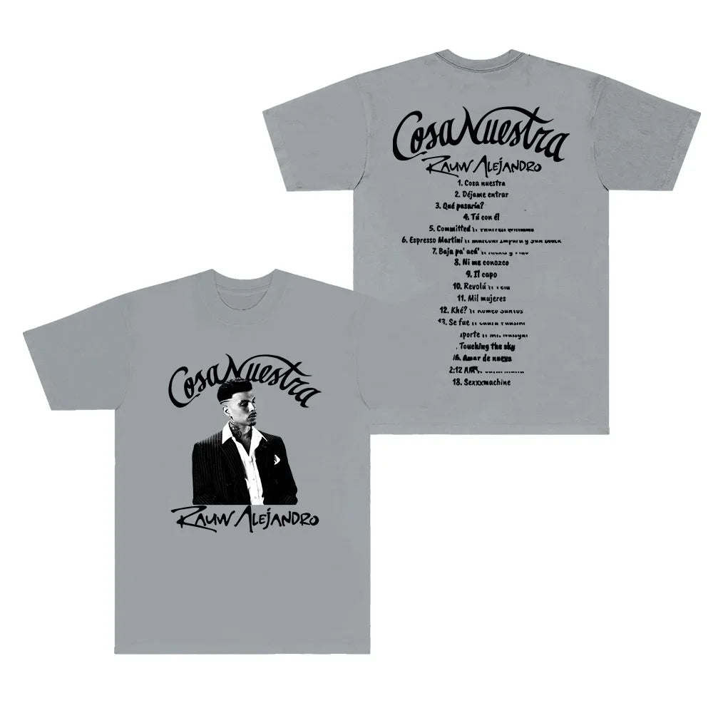 Rauw Alejandro Cosa Nuestra Tracklist T-Shirt - Gray