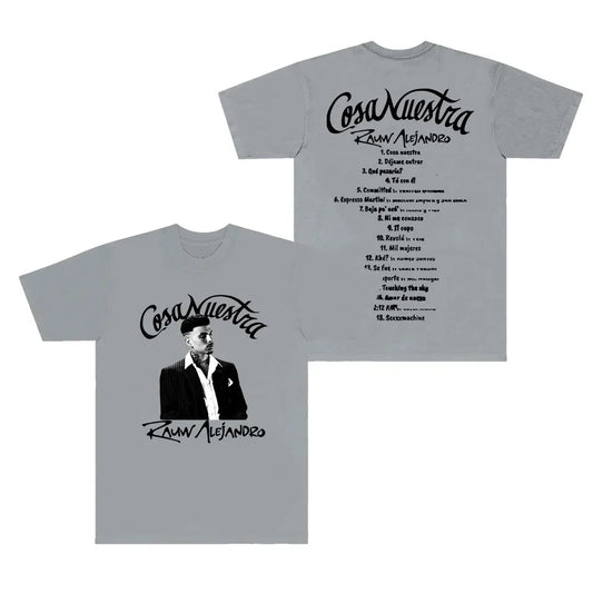 Rauw Alejandro Cosa Nuestra Tracklist T-Shirt - Gray