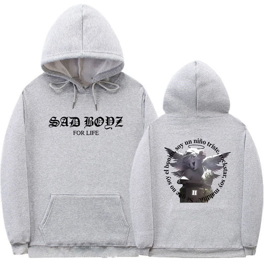 Junior H x Sad Boyz “For Life” Hoodie – Gray