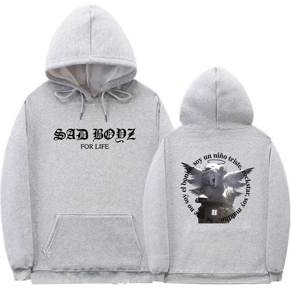 Junior H x Sad Boyz “For Life” Hoodie – White