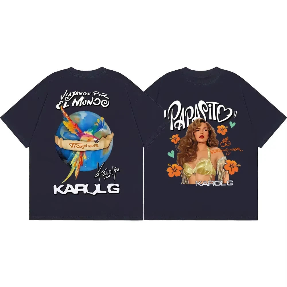 Karol G Tropicoqueta Papasito T-Shirt - Navy Blue