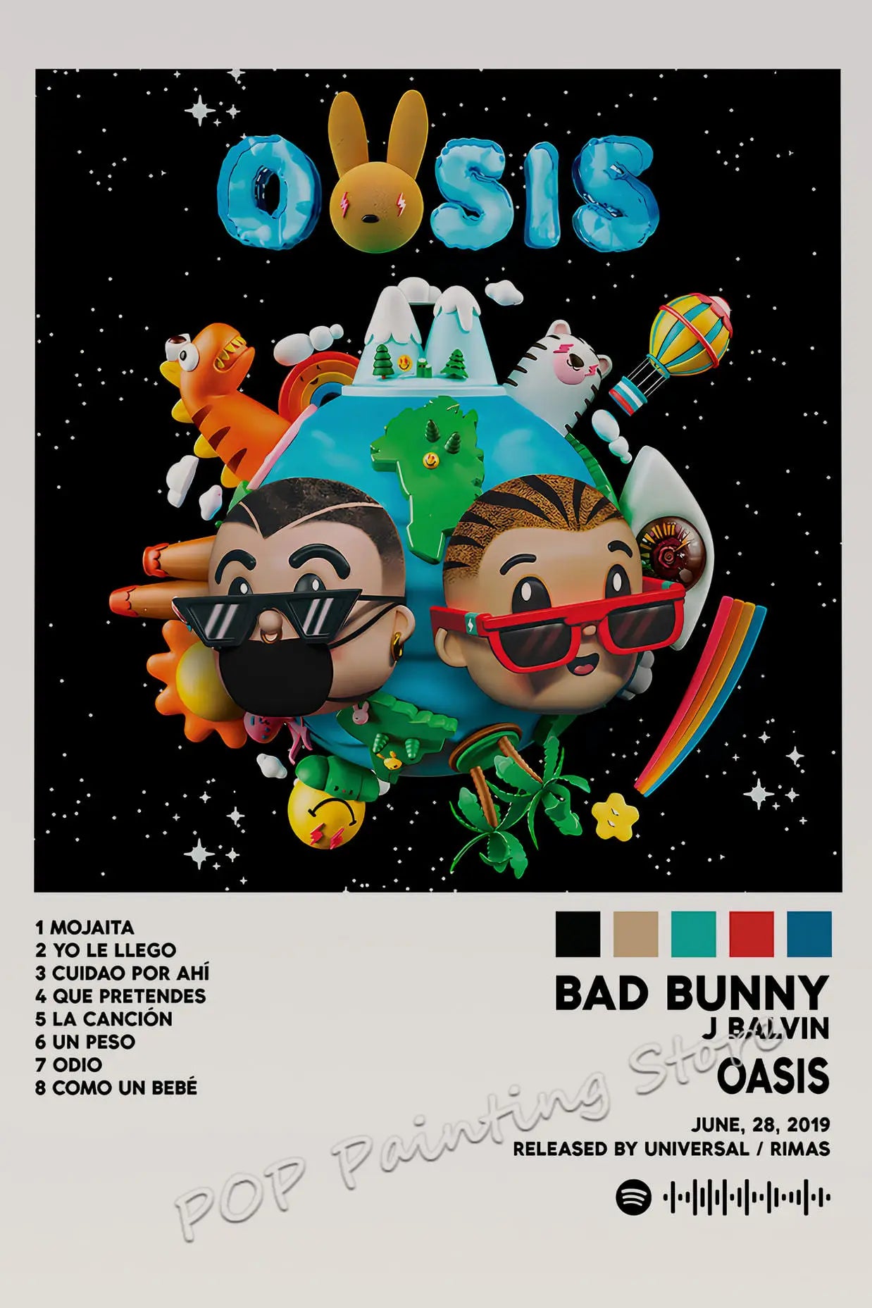 Bad Bunny & J Balvin Oasis Poster