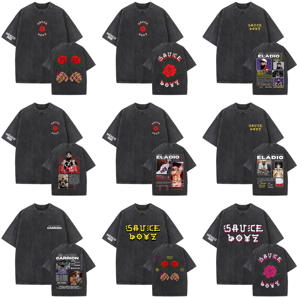 Eladio Carrión Don KBRN “Red Rose Dagger” T-Shirt – Black