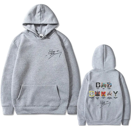 Bad Bunny Music Album Cover Hoodie – Gray